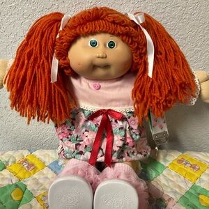 Vintage Cabbage Patch Kid Girl Red Hair Green Eyes Head Mold #5 1985